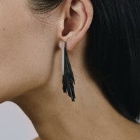 ZENITH earrings from black Kyanite