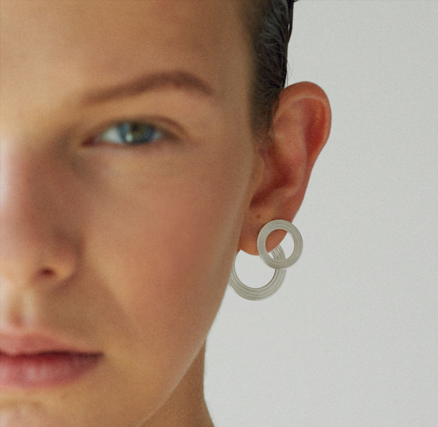 ORBIT circle double sided earrings
